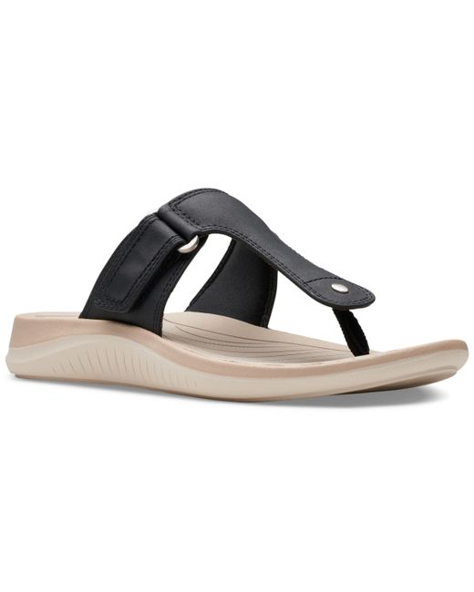 Clarks Glide Walk T-Strap Slip-On Thong Sandals