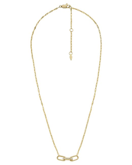 Fossil Heritage D-Link Tone Stainless Steel Chain Necklace