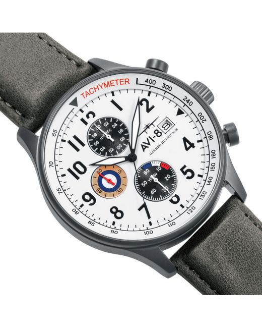 Avi-8 Hawker Hurricane Chronograph Genuine Leather Strap Watch