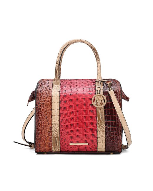 MKF Collection Ember Faux Crocodile-Embossed Satchel by Mia K