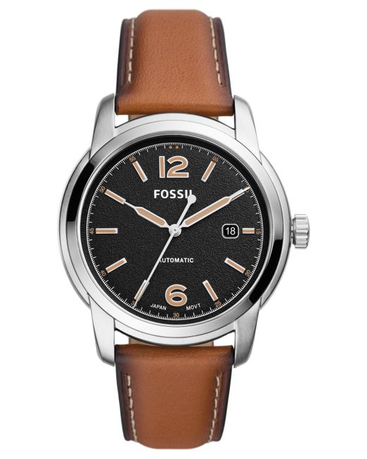 Fossil Heritage Automatic Leather Strap Watch 43mm