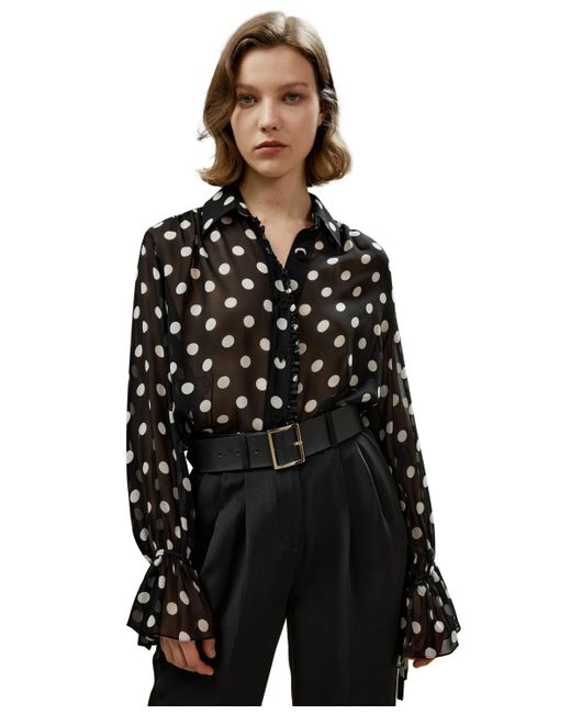 LilySilk Polka Dots Georgette Blouse for
