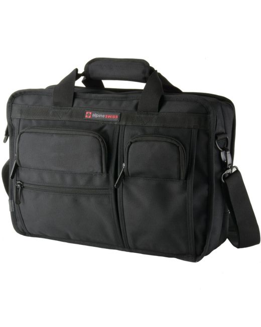 Alpine Swiss Conrad Messenger Bag 15.6 Inch Laptop Briefcase with Tablet Sleeve