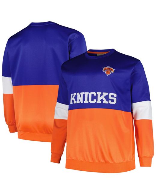 Fanatics Orange New York Knicks Big and Tall Split Pullover Sweatshirt