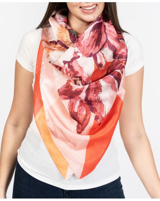 Vince Camuto Colorblock Floral Square Scarf