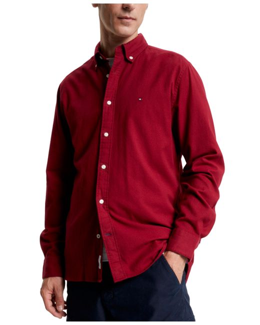 Tommy Hilfiger Regular-Fit Flex Button-Down Brushed Twill Shirt