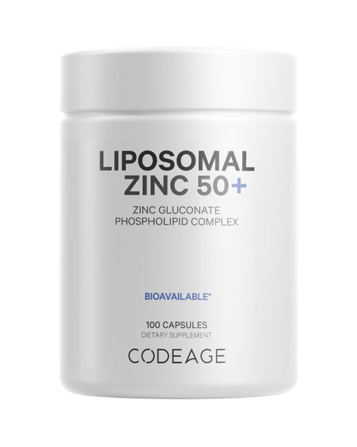 Codeage Liposomal Zinc 50 mg Gluconate Essential Mineral Vegan Supplement 100ct