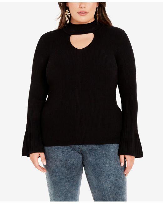 Avenue Plus Zoe Long Bell Sleeve Sweater