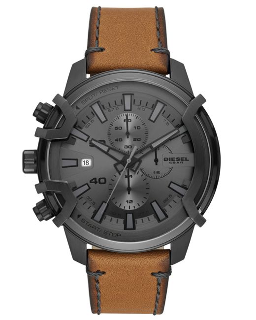 Diesel Griffed Chronograph Leather Watch 48mm