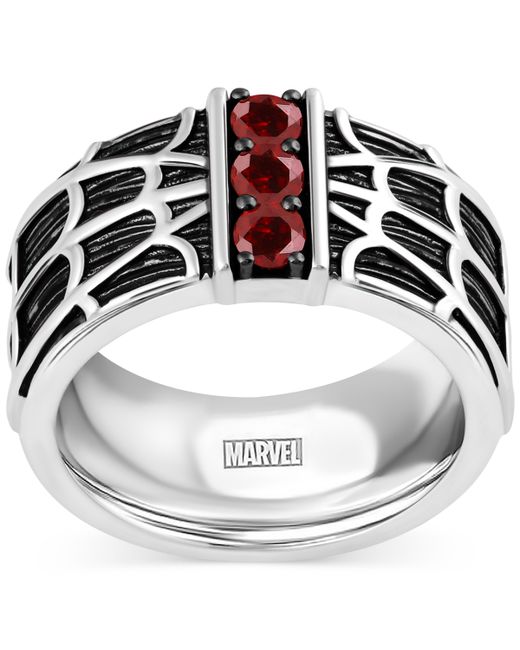 Wonder Fine Jewelry Garnet Spiderman Web Ring 3/4 ct. t.w.