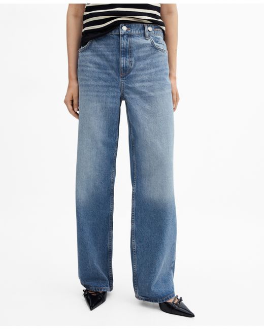 Mango Loose Mid-Rise Wideleg Jeans