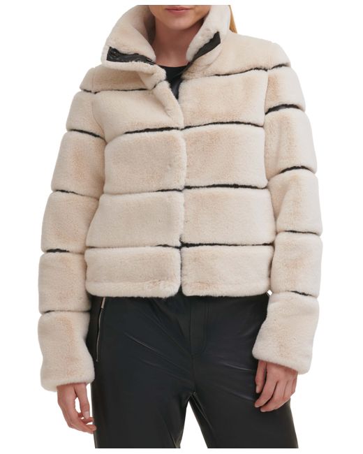 Karl Lagerfeld Faux-Leather Faux-Fur Coat