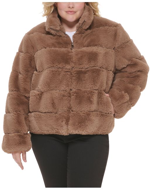Calvin Klein Plus Faux-Fur Coat