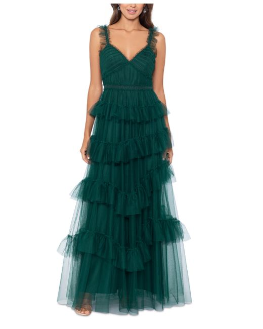 Betsy & Adam Ruffled Tiered Gown