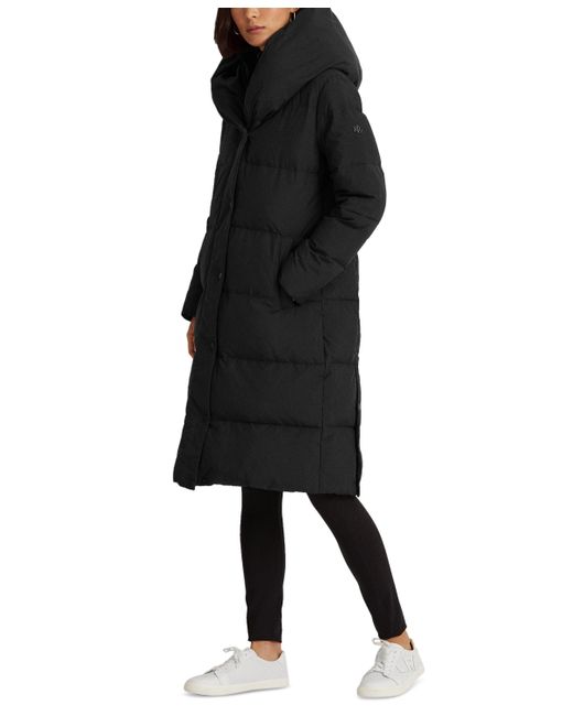 Lauren Ralph Lauren Oversized-Collar Hooded Down Coat