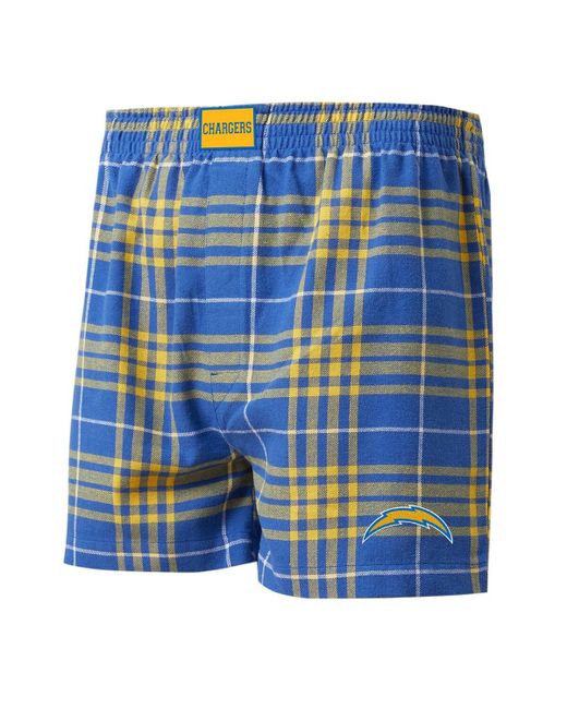 Concepts Sport Gold Los Angeles Chargers Concord Flannel Boxers