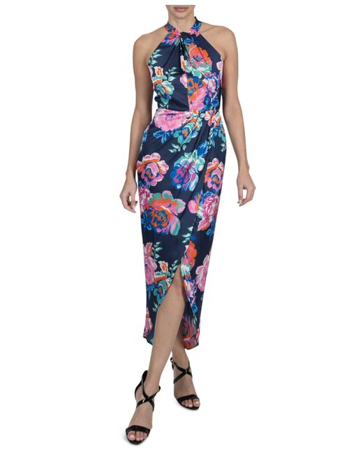 julia jordan Floral-Print Halter-Neck Sleeveless Maxi Dress multi