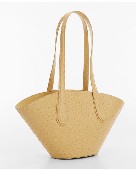 Mango Leather-Effect Shopper Bag