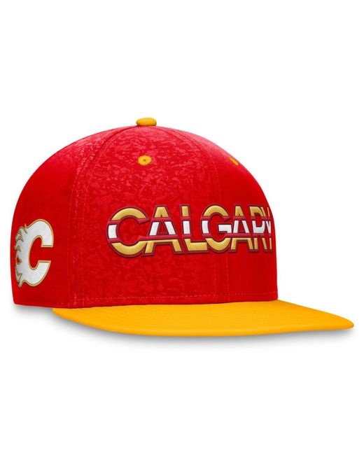 Fanatics Yellow Calgary Flames Authentic Pro Rink Two-Tone Snapback Hat