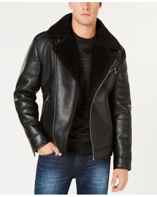 Guess Asymmetrical Faux Leather Moto Jacket Created for