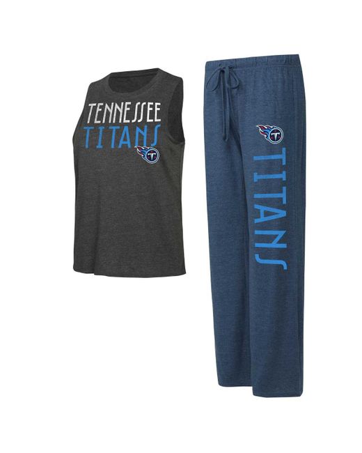 Concepts Sport Charcoal Distressed Tennessee Titans Muscle Tank Top and Pants Lounge Set