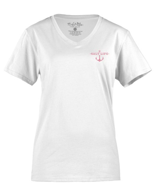 Salt Life Sea Yall Cotton Graphic V-Neck T-Shirt