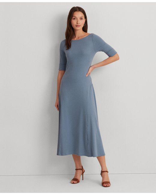 Lauren Ralph Lauren Stretch Cotton Midi Dress