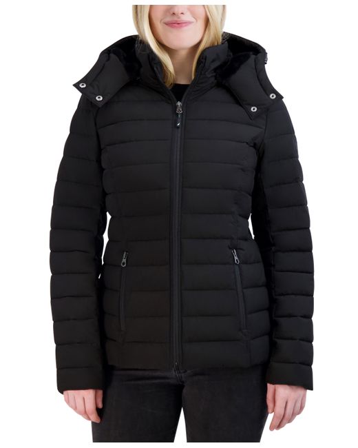 Nautica Stretch Faux-Fur-Hooded Packable Puffer Coat