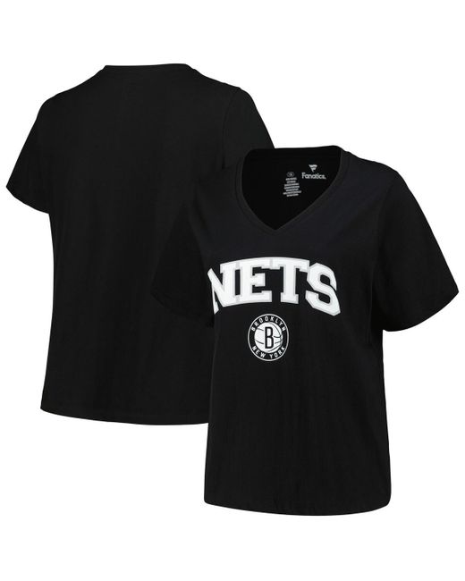 Profile Brooklyn Nets Plus Arch Over Logo V-Neck T-shirt