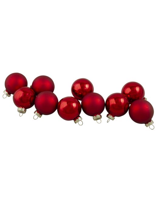 Northlight 10 Count 2-Finish Glass Christmas Ball Ornaments 1.75 45Mm