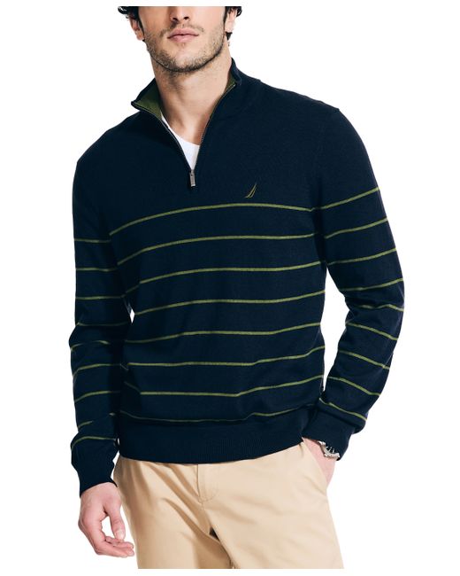 Nautica Navtech Performance Stripe Quarter-Zip Sweater