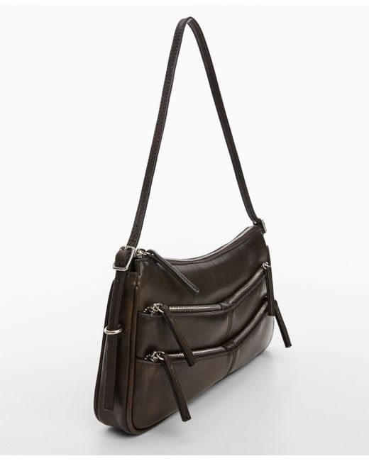 Mango Zip-Detail Shoulder Bag