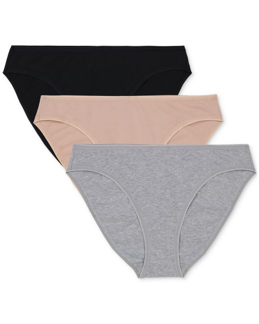 Gap GapBody 3-Pk Bikini Underwear Light Heather Grey/True Bla