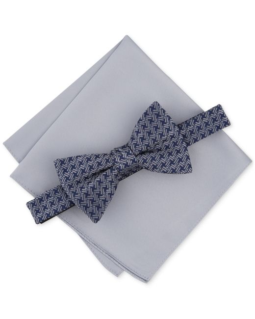 Alfani Tolbert Patterned Bow Tie Solid Pocket Square Set Created for