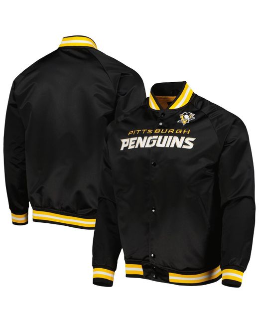 Mitchell & Ness Pittsburgh Penguins Satin Full-Snap Varsity Jacket