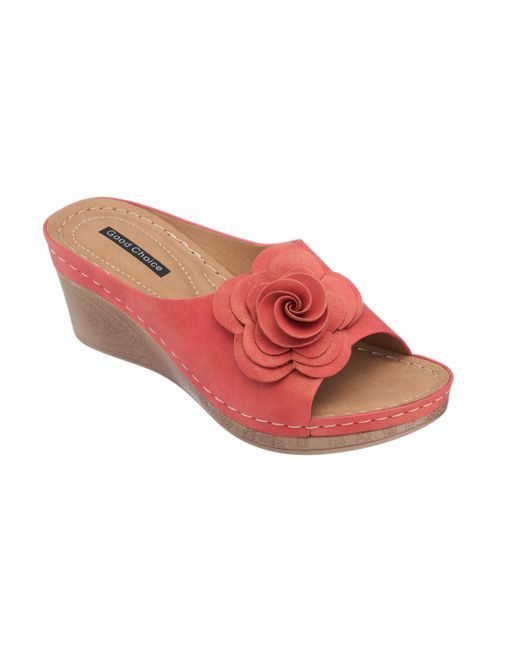 GC Shoes Floral Wedge Sandal