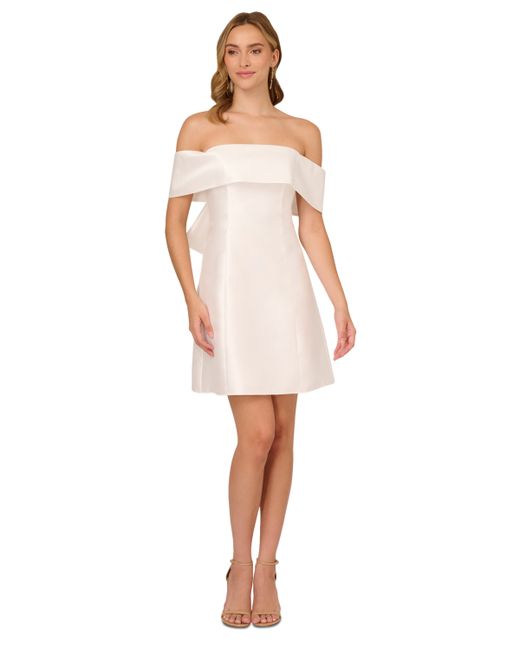 Adrianna Papell Mikado Bow-Back Cocktail Dress