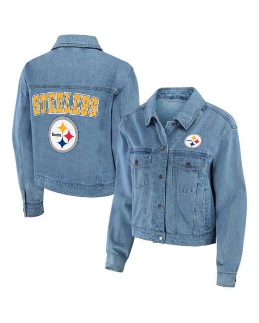 Wear By Erin Andrews Pittsburgh Steelers Full-Snap Denim Jacket
