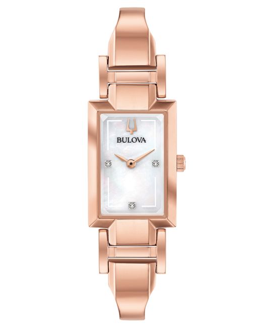 Bulova Diamond-Accent Tone Stainless Steel Bangle Bracelet Watch 18x33mm