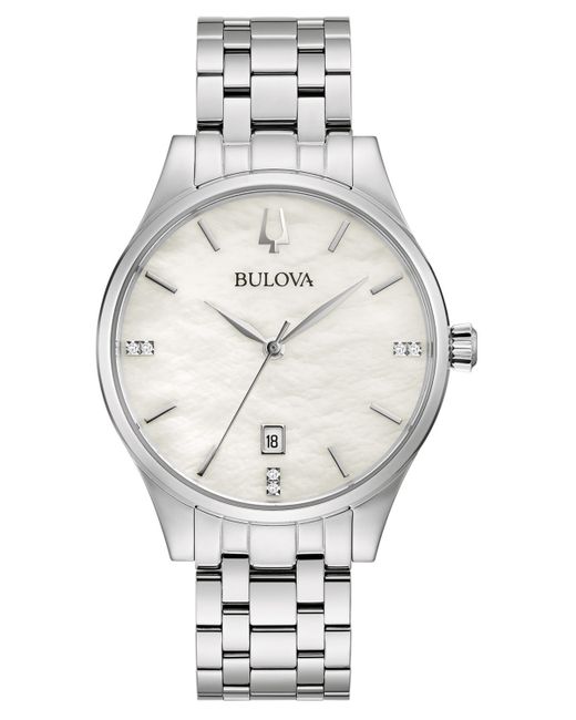Bulova Classic Diamond-Accent Stainless Bracelet Watch 36mm