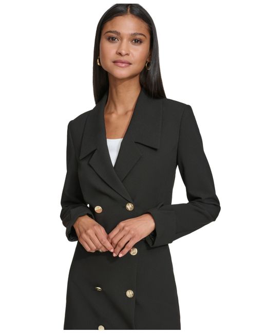 Karl Lagerfeld Paris Double-Breasted Cropped Blazer