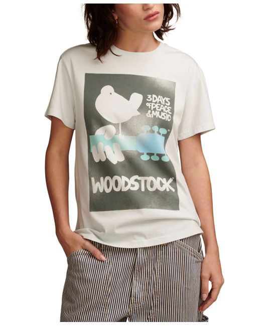 Lucky Brand Woodstock Poster Cotton Boyfriend T-Shirt