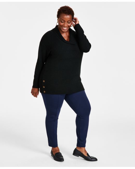 Style & Co Plus Shawl-Collar Tunic Sweater Created for