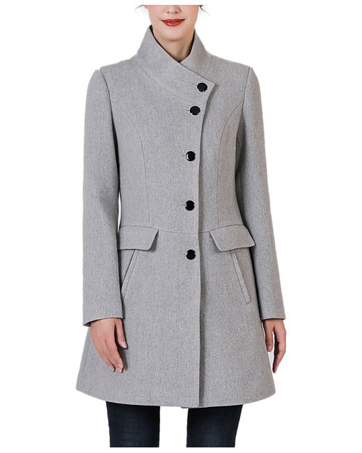 Kimi + Kai Nora Stand Collar Boucle Wool Coat