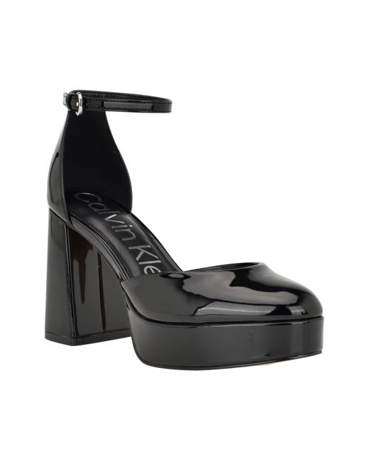 Calvin Klein Sabin Block Heel Platform Dress Pumps
