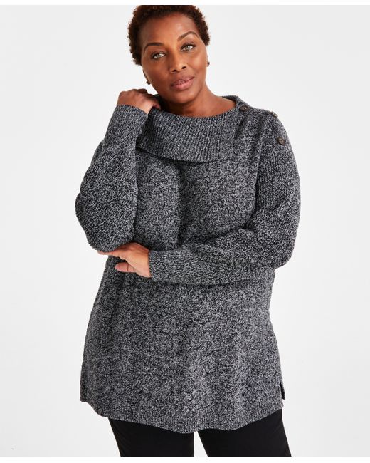 Style & Co Plus Envelope-Neck Sweater Created for