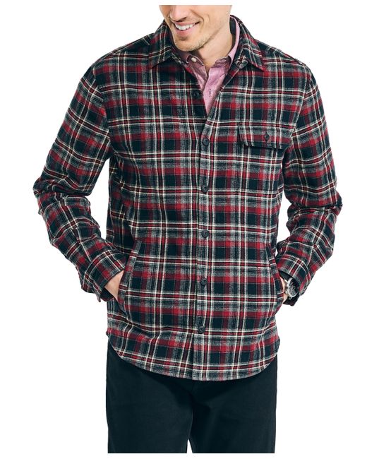 Nautica Plaid Flannel Quilted Shirt Jacket