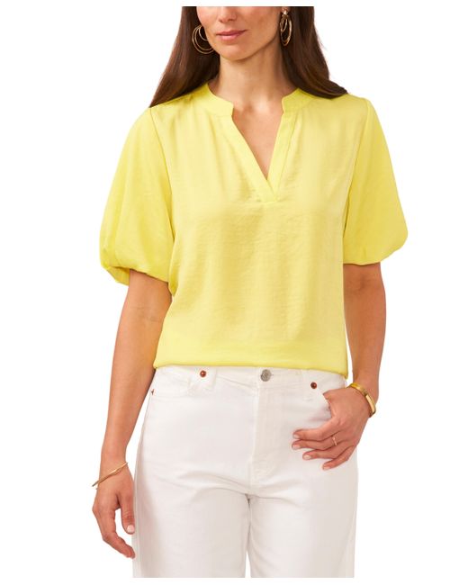 Vince Camuto V-Neck Short Puff Sleeve Blouse