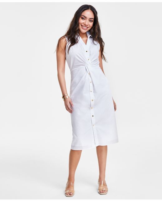 I.N.C. International Concepts Petite Cotton Twisted Dress Created for