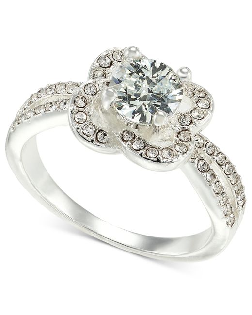 Charter Club Tone Pave Cubic Zirconia Flower Halo Ring Created for